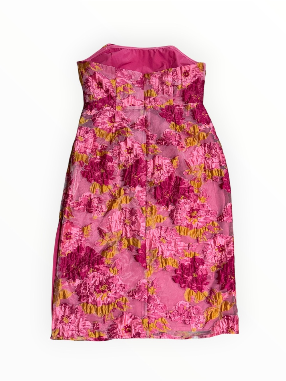 LULUS Upgraded Event Pink Jacquard Strapless Bustier Midi Dress Party Weddijg XL - Picture 6 of 8